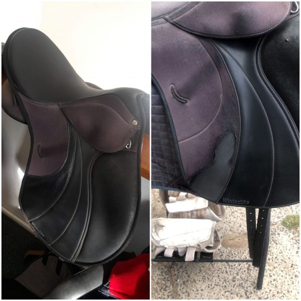 Saddle repairs before and after pictures