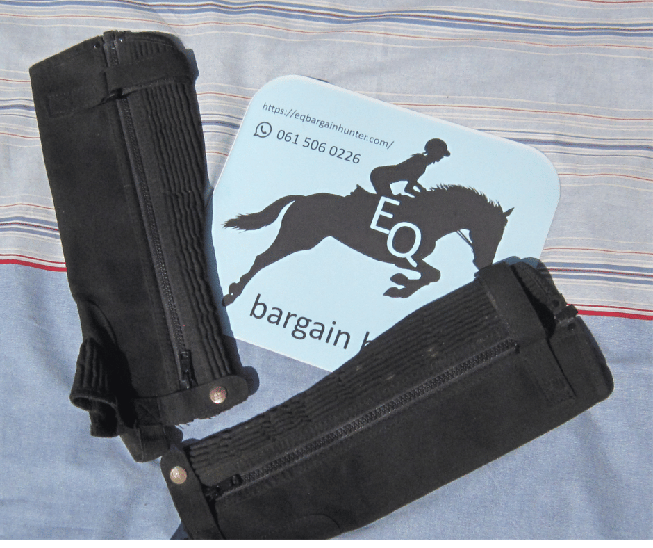 Black Equileisure Suede Chaps - Children's Xtra Small