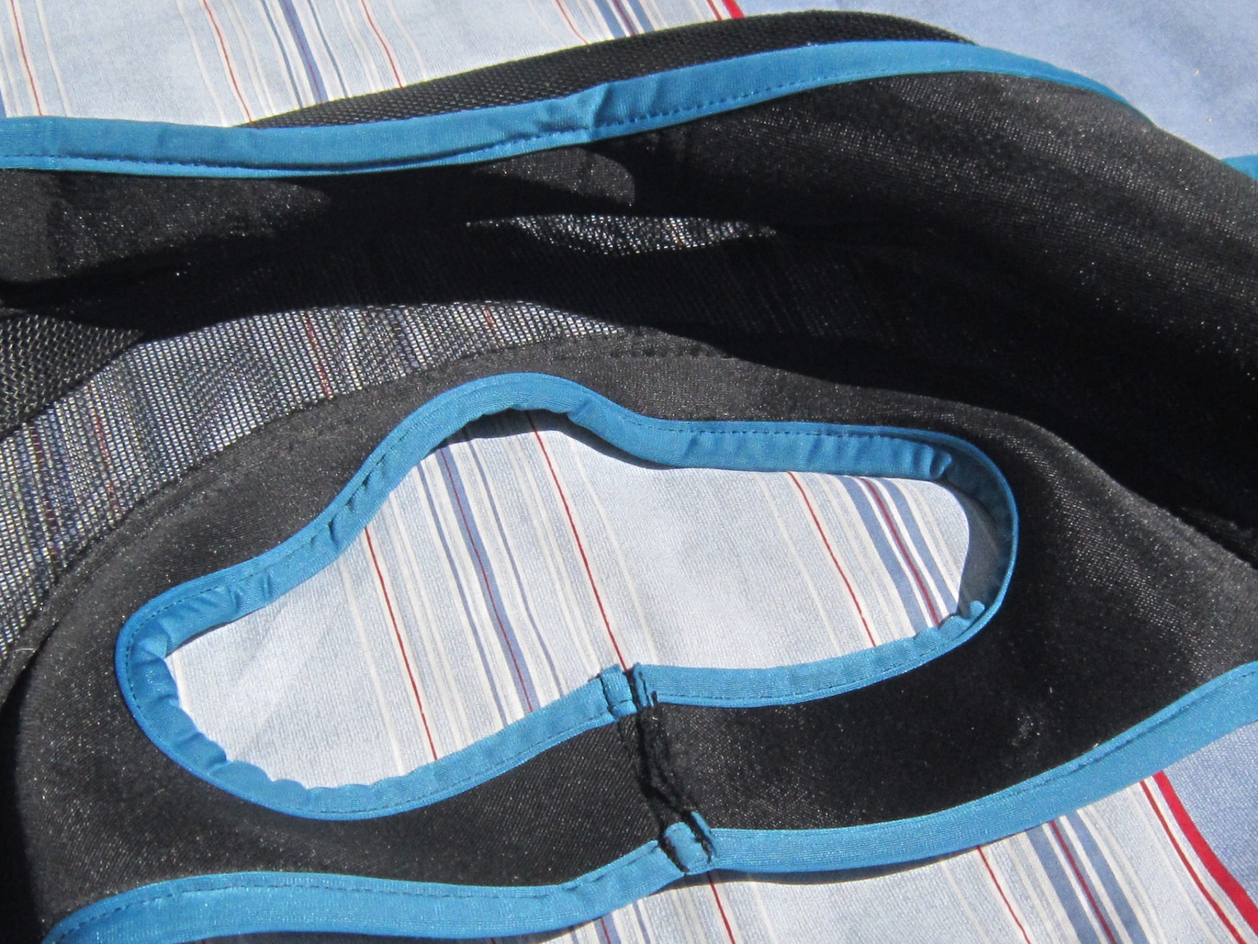 inside view of fly mask for horses showing soft edging to prevent rubbing